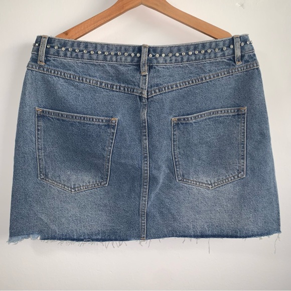 Cider Blue Rhinestone Mini Skirt - Picture 2 of 5